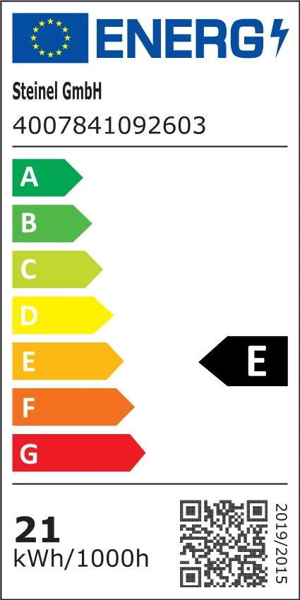 EU-Energielabel – Energieeffizienzklasse E
