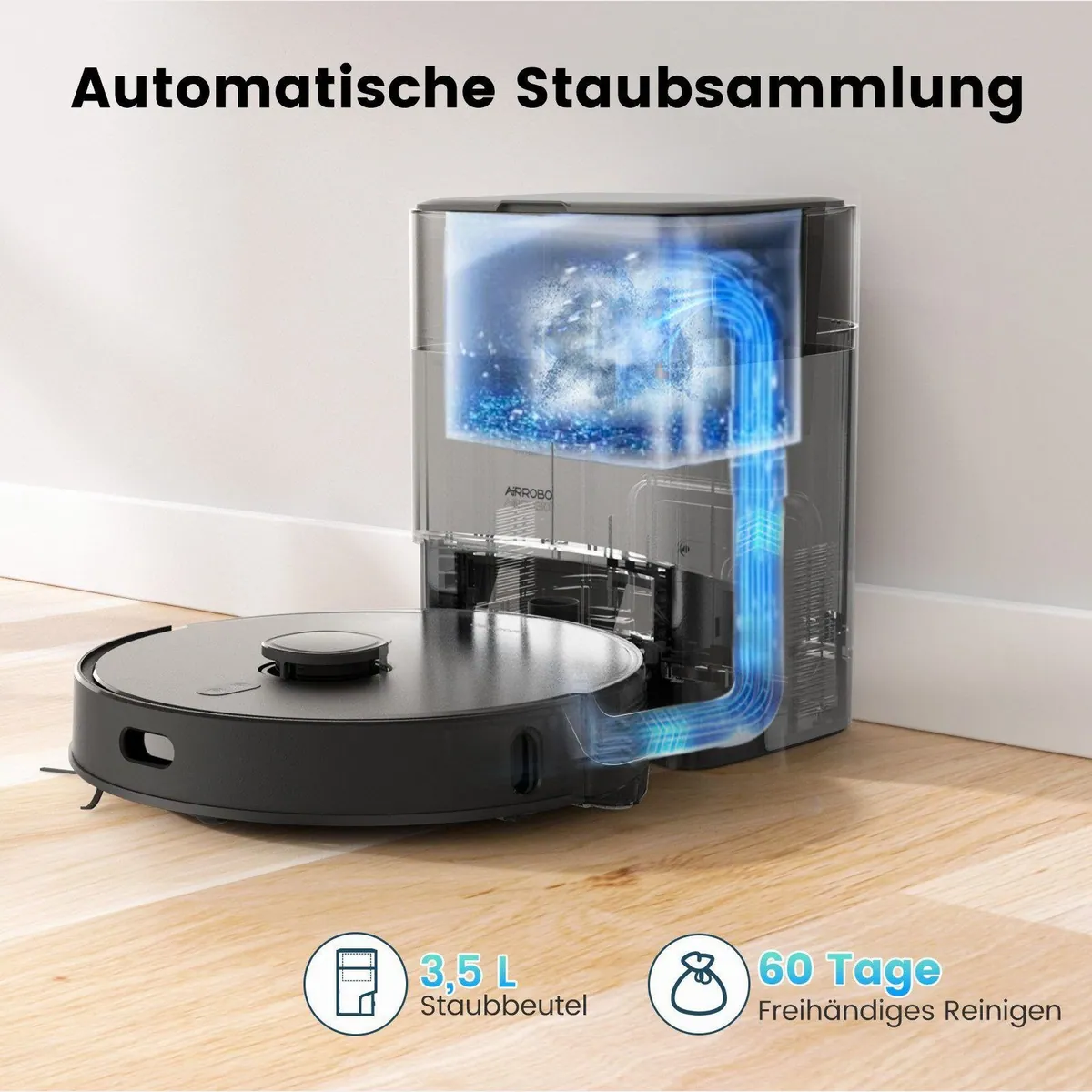 AIRROBO T20 Saugroboter mit Wischfunktion, intelligente Absaugstation, präzise LiDAR-Navigation 2