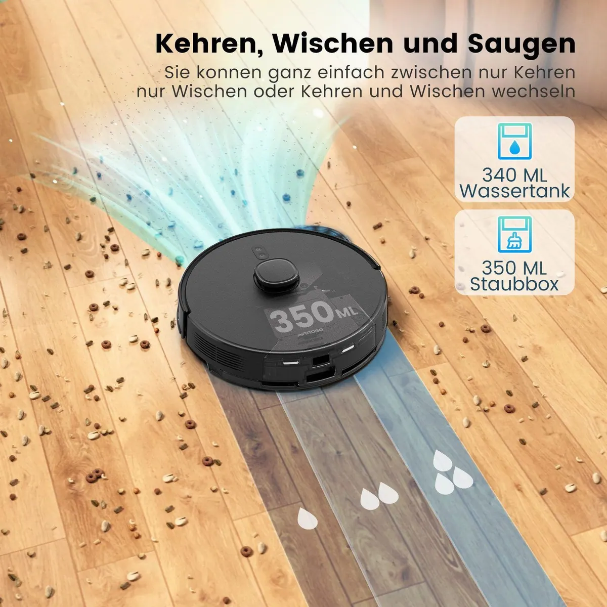 AIRROBO T20 Saugroboter mit Wischfunktion, intelligente Absaugstation, präzise LiDAR-Navigation 5