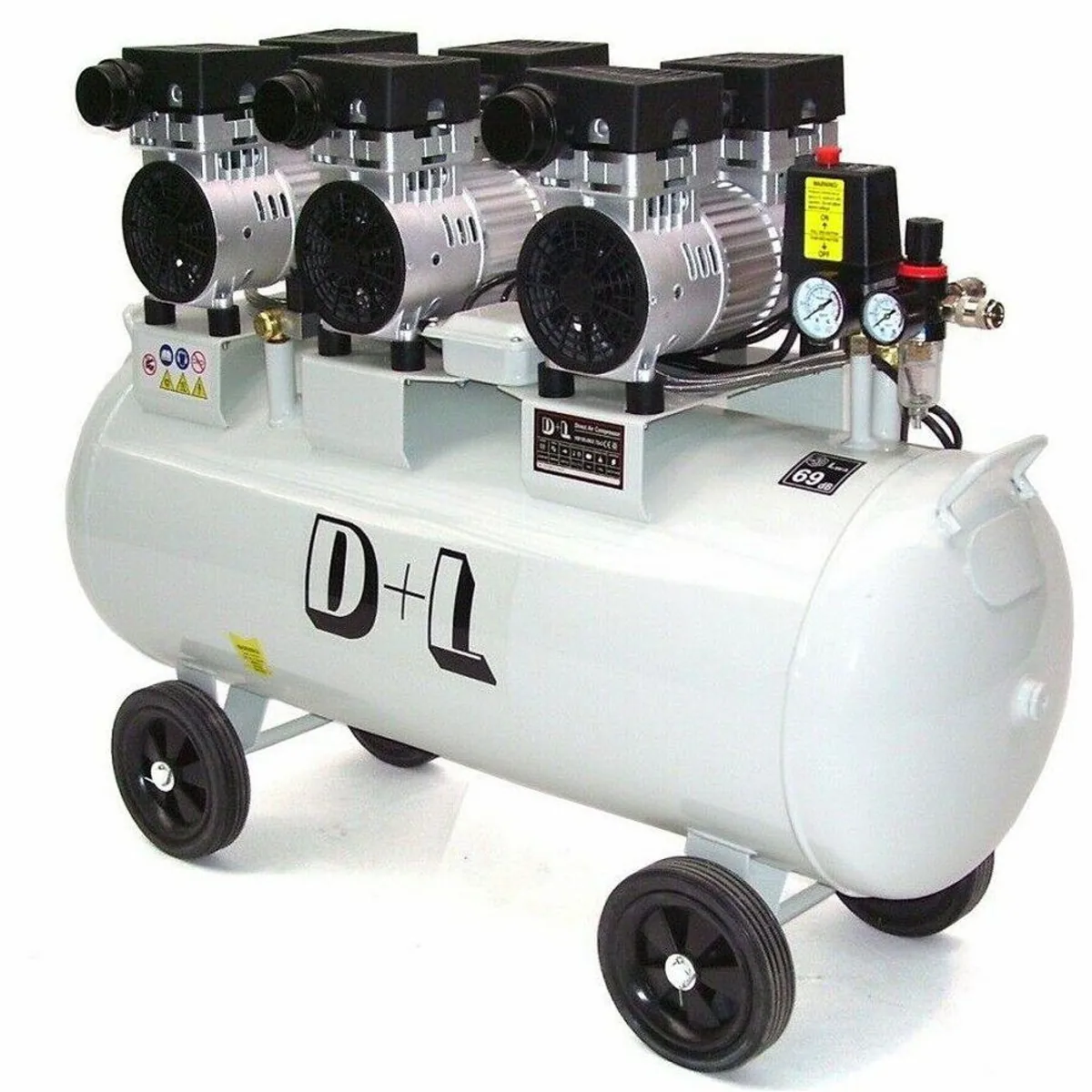 Apex Flüsterkompressor 100L, leise 69 dB(A), ölfrei, 2250 W