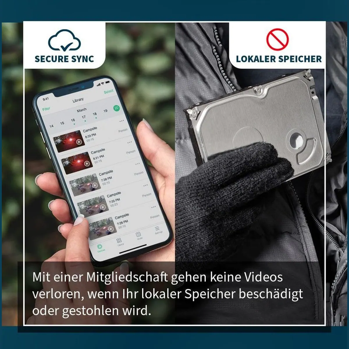 Arlo Smart Home Kamera, hochauflösende Videoüberwachung, Nachtsichtfunktion, Bewegungserkennung 5