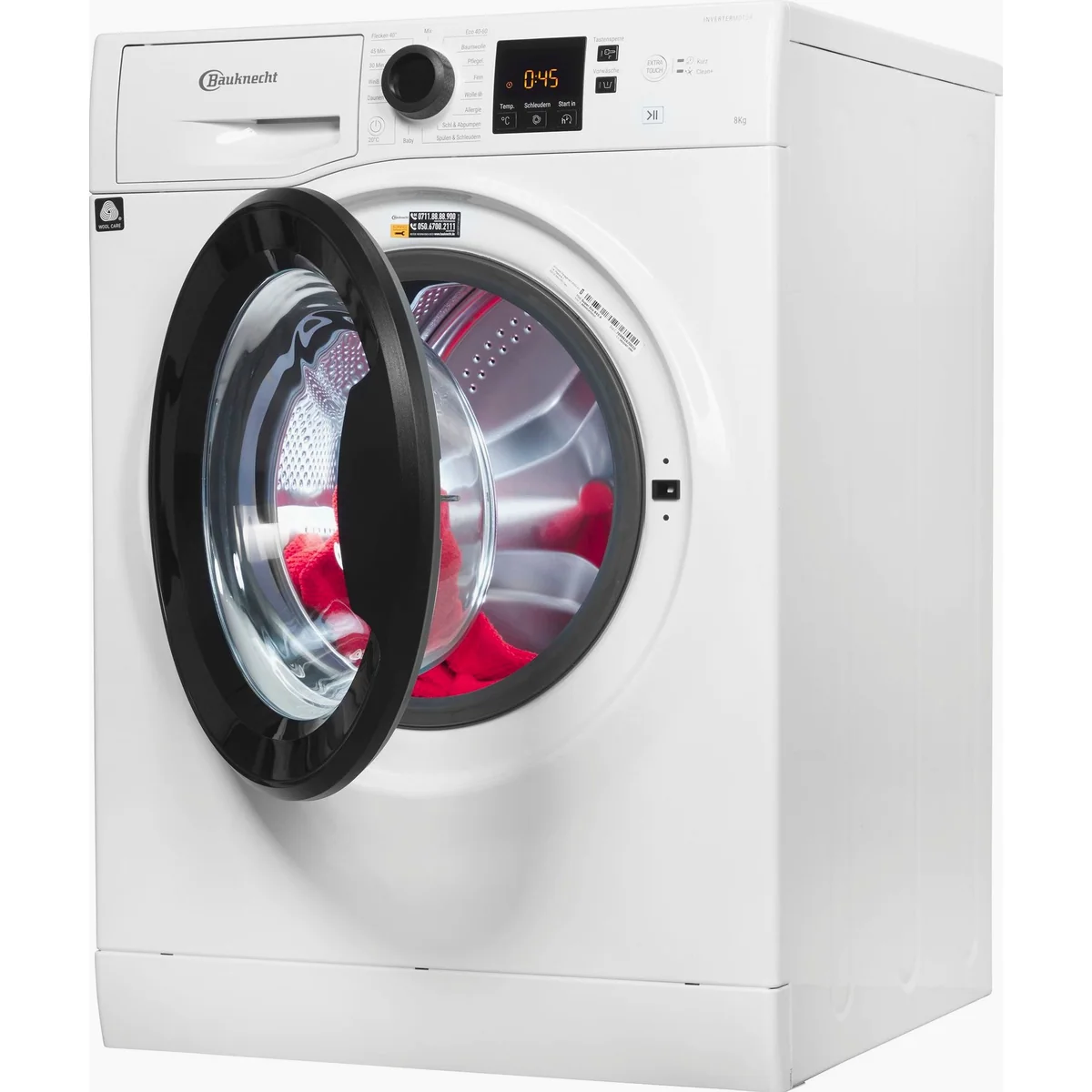 Bauknecht Waschmaschine Super Eco 845 A, 8 kg Kapazität, 1400 U/min, Kurzprogramm 45‘ 3