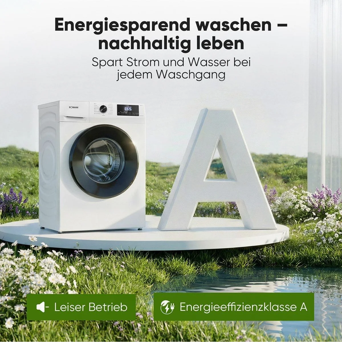 Bomann WA 7501 Waschmaschine, 7 kg, 1400 U/min, Invertermotor, 10 Jahre Motor-Garantie 3
