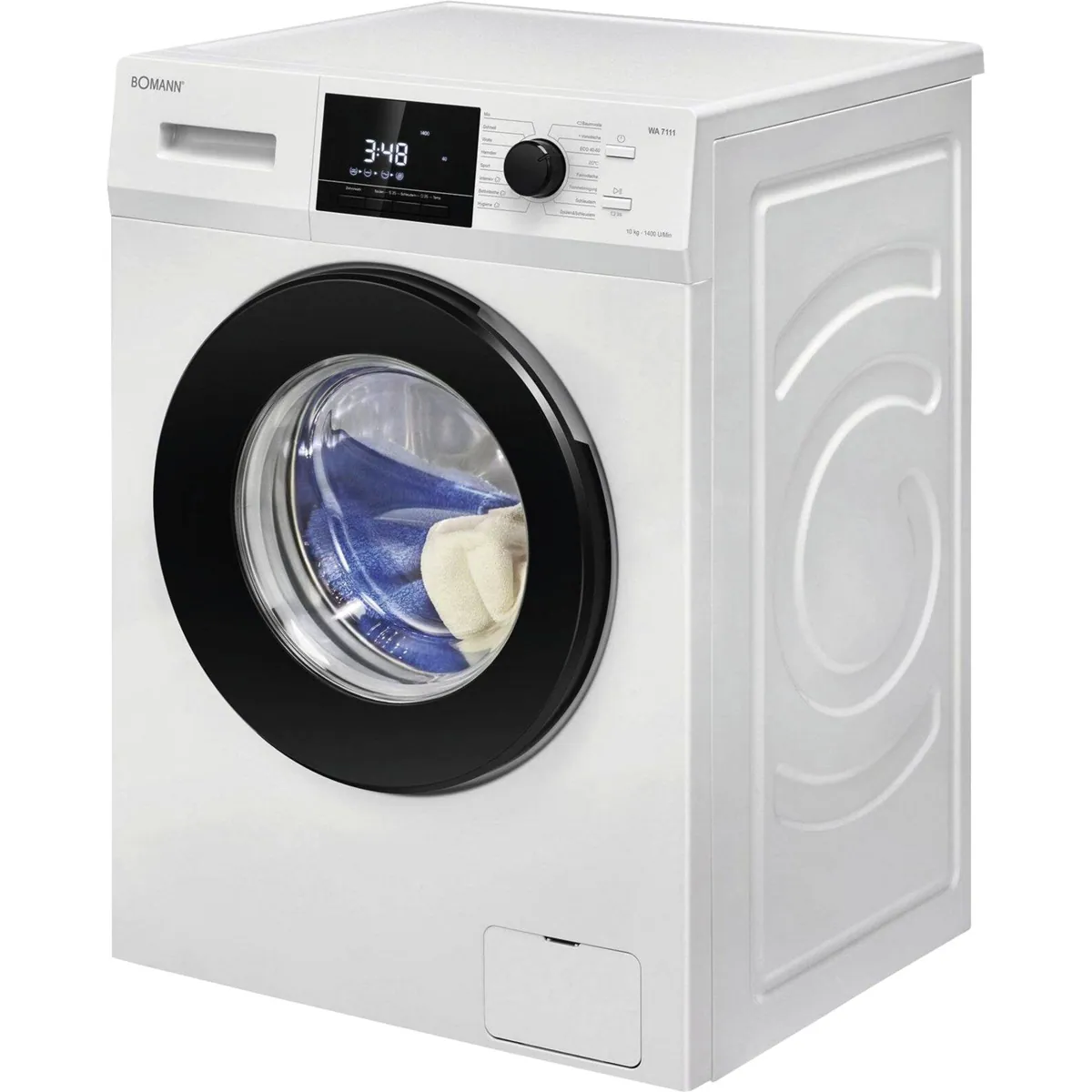 Bomann WA 7111 Waschmaschine, 10 kg Fassungsvermögen, 1400 U/min Schleuderdrehzahl 2