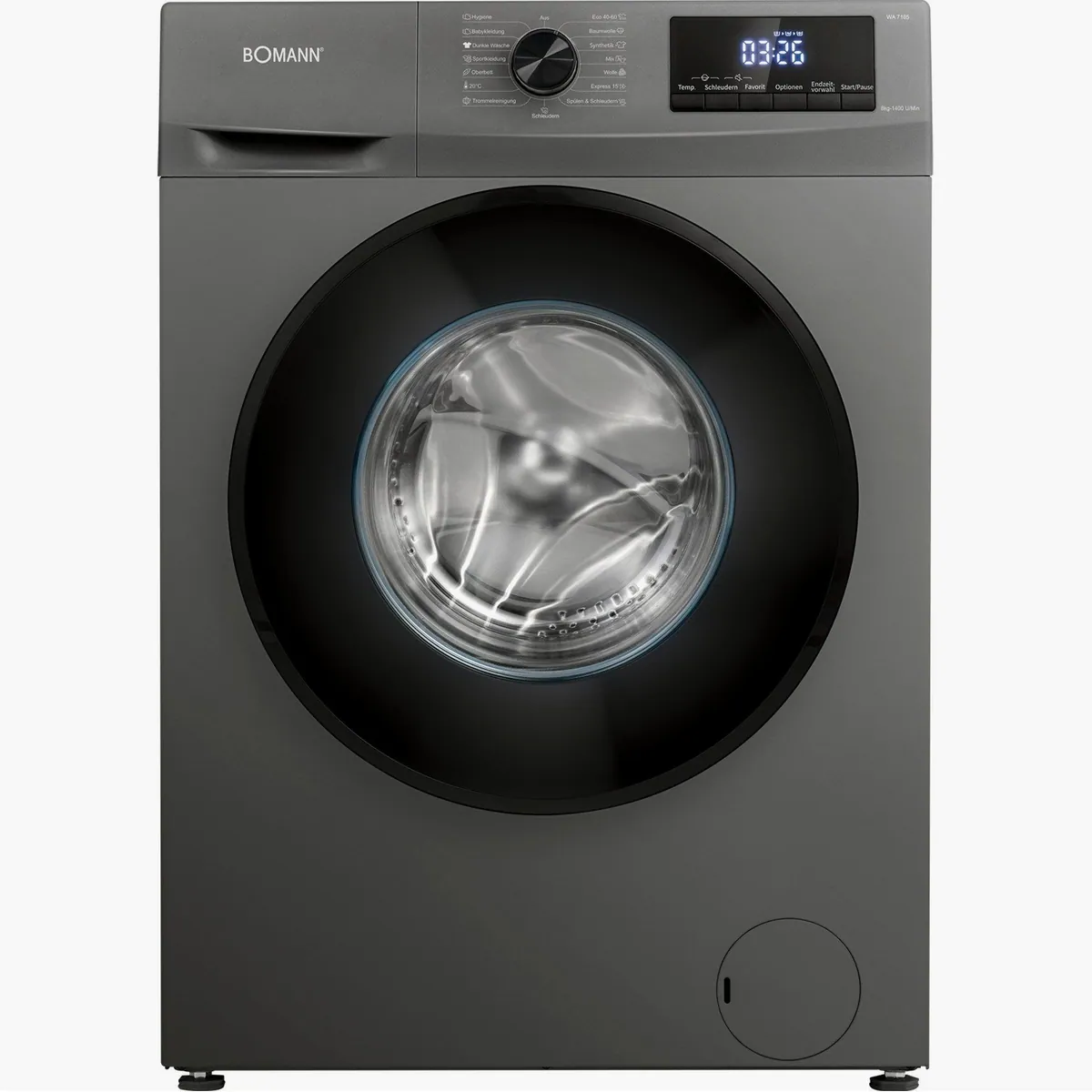 Bomann WA 7185 Waschmaschine, 8 kg, 1400 U/min — vielseitige Programme, LED-Display, hohe Sicherheit