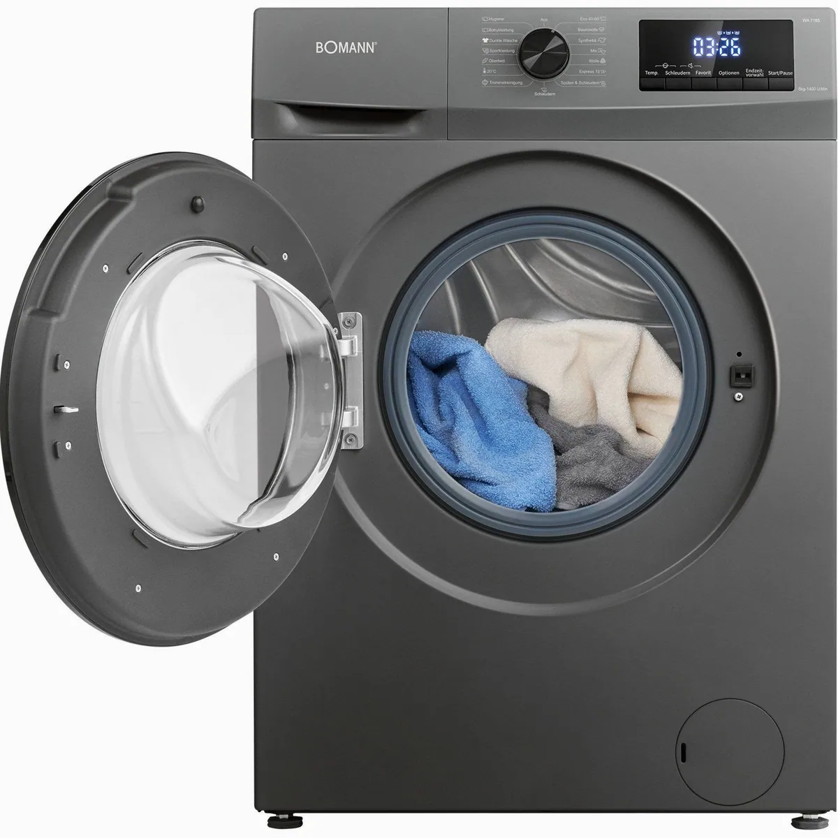 Bomann WA 7185 Waschmaschine, 8 kg, 1400 U/min — vielseitige Programme, LED-Display, hohe Sicherheit 4