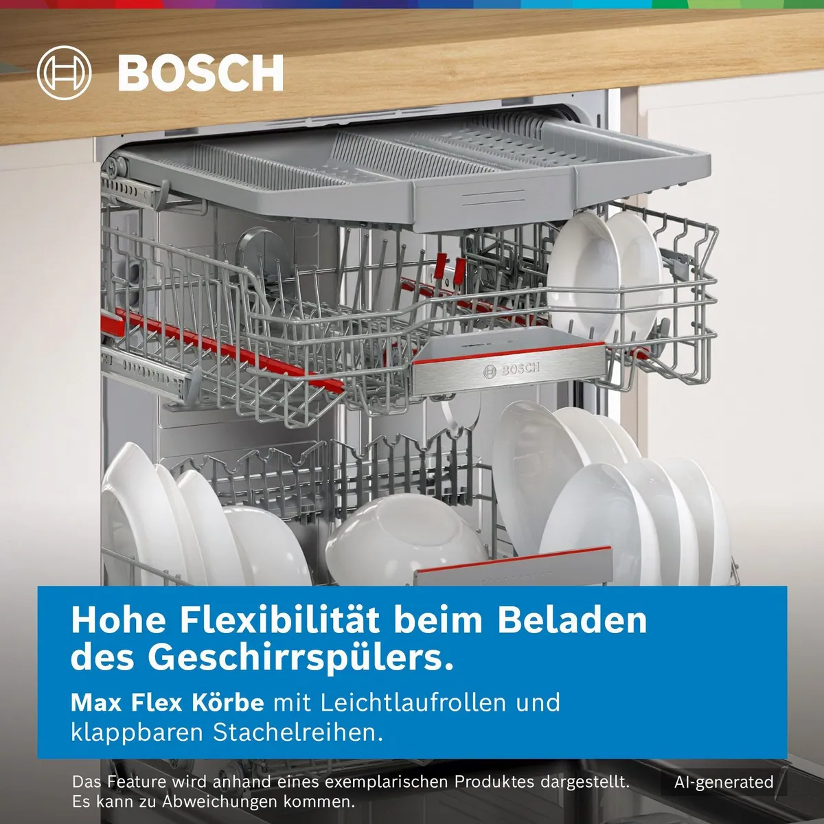 Bosch SMV4ECX32E Geschirrspüler, 14 Maßgedecke, Automatische Türöffnung, Max Flex Körbe 3