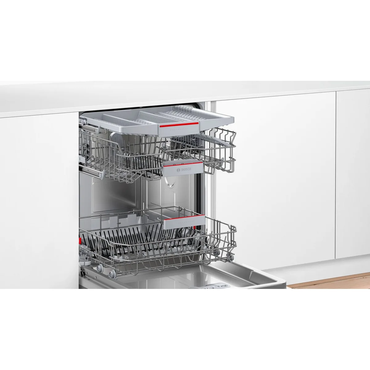 Bosch teilintegrierbarer Geschirrspüler Serie 4 SMI4EVS09E, 14 Maßgedecke, Automatische Türöffnung, VarioFlex-Körbe 5
