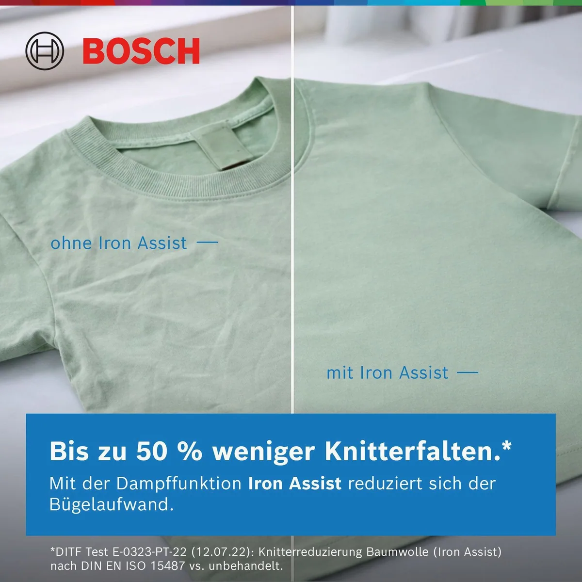 Bosch WAN28226 Waschmaschine, 9 kg, 1400 U/min, Iron Assist & EEK A 4