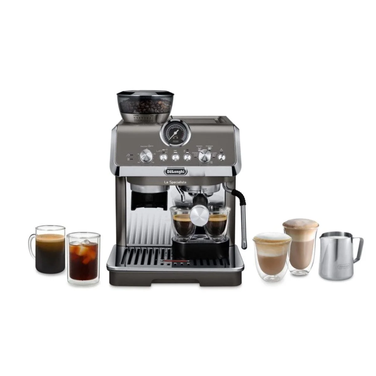 De'Longhi Pinguino Siebträgermaschine EC9255.T, vielseitige Kaffeeoptionen, elegantes Design, professionelles Siebträgermodul