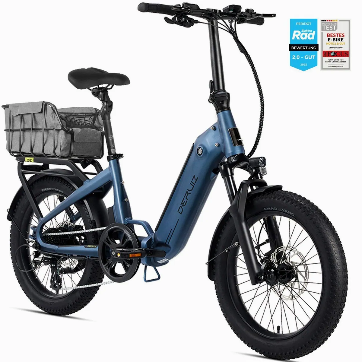 DERUIZ E-Bike Klapprad 20 Zoll, kompakt, leistungsstark, hohe Reichweite