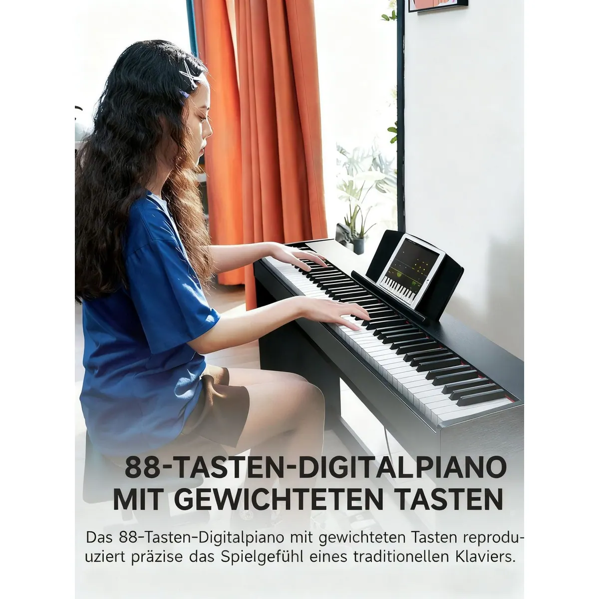 Donner DDP-50 Lite Digitalpiano, gewichtete 88 Tasten, Bluetooth, 1000 Klangfarben 2