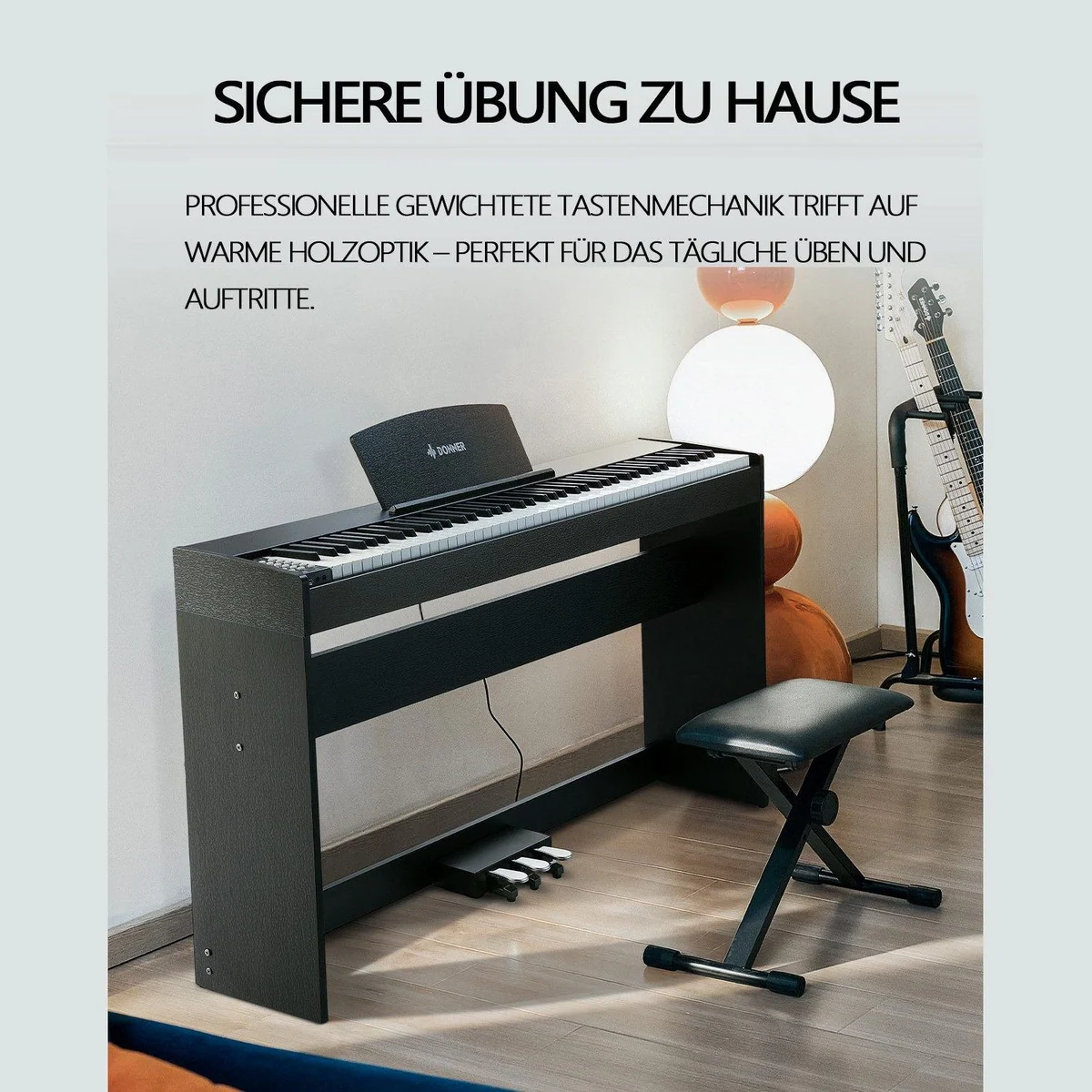 Donner DDP-50 Lite Digitalpiano, gewichtete 88 Tasten, Bluetooth, 1000 Klangfarben 5