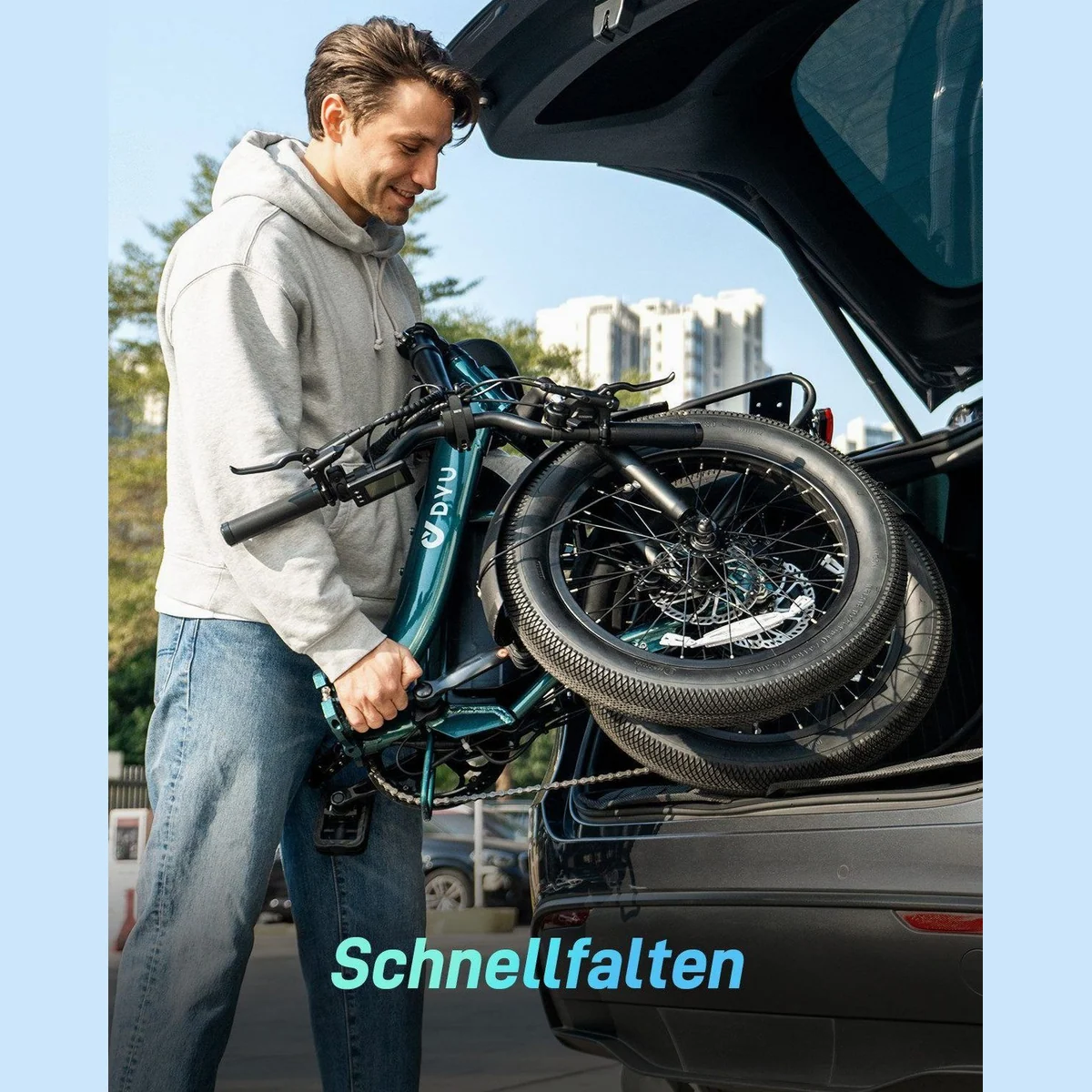 DYU C9 E-Bike Klapprad, 250 W Motor, 15,6 Ah Akku, 7-Gang-Schaltung 4