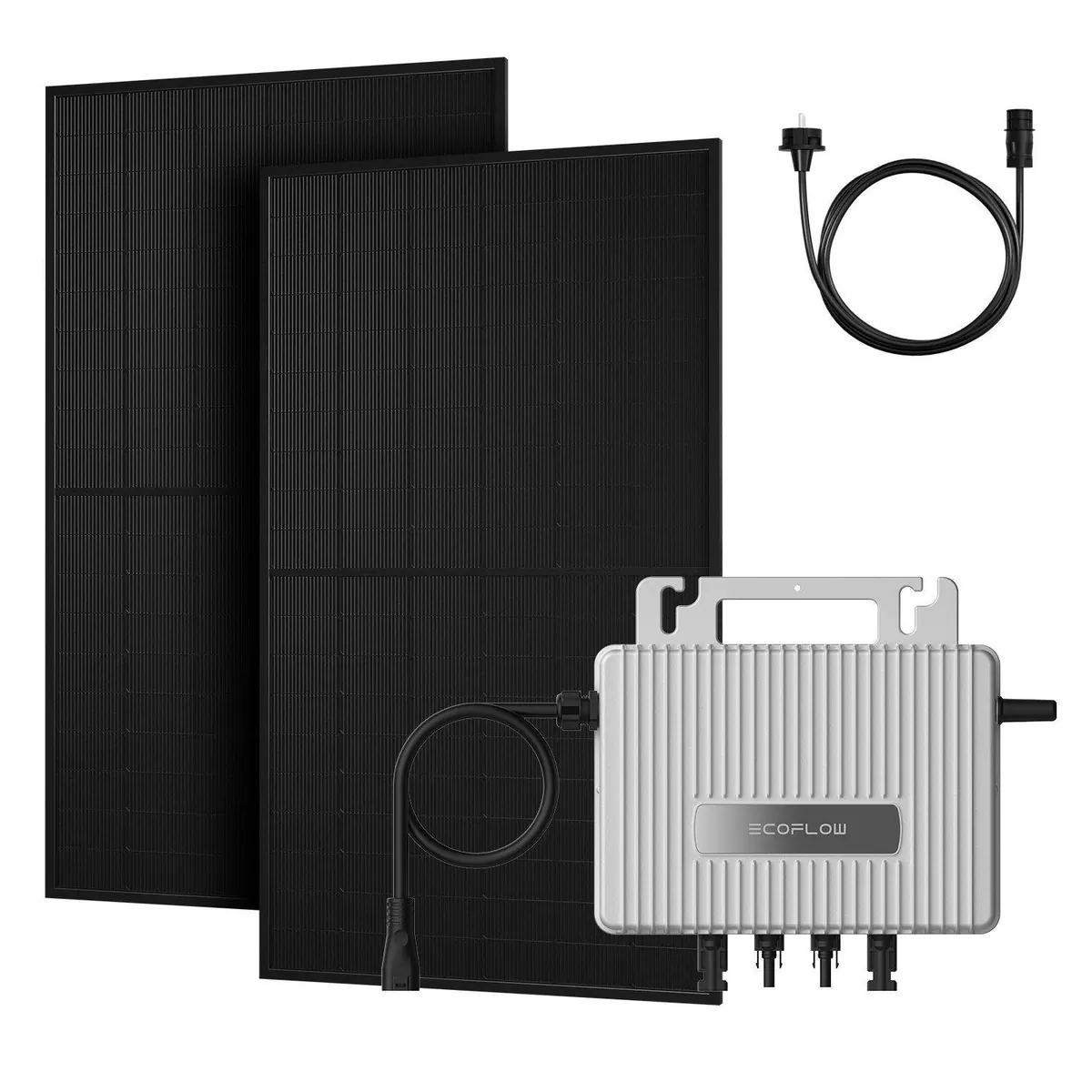 Ecoflow Balkonkraftwerk 1000W, 800W Wechselrichter und 2x 500Wp Solarmodule