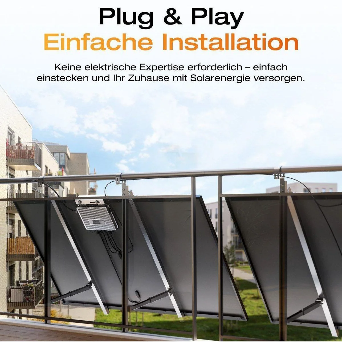 Ecoflow Balkonkraftwerk 1000W, 2x 500W Solarmodule, 800W Wechselrichter, einfache Installation 2