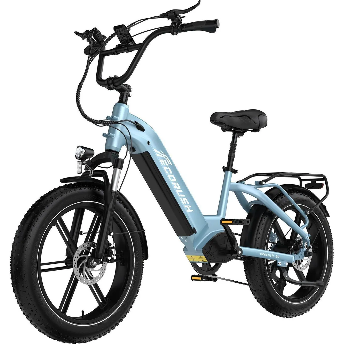 ECORUSH R6 Elektrofahrrad, 250W Motor, 120 km Reichweite, 7-Gang Shimano