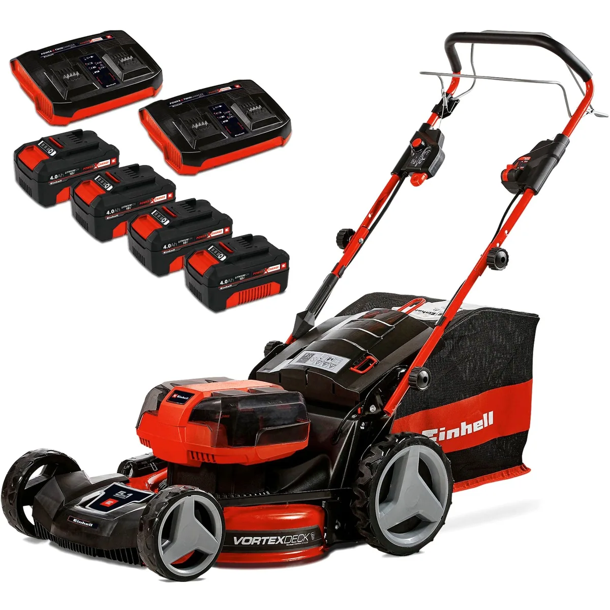 Einhell GP-CM 36/47 S HW Li, 47 cm Schnittbreite, 4x4,0Ah Akkus, Radantrieb