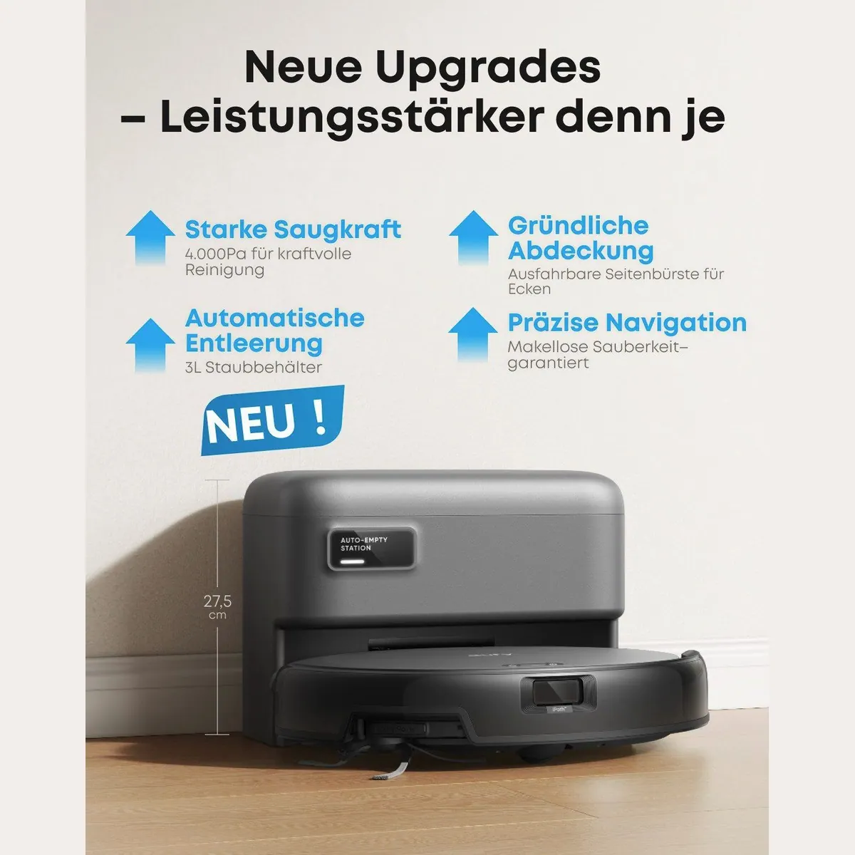 eufy C10 Saugroboter, ultraflaches Design, Teppichreinigung, automatische Entleerung 2