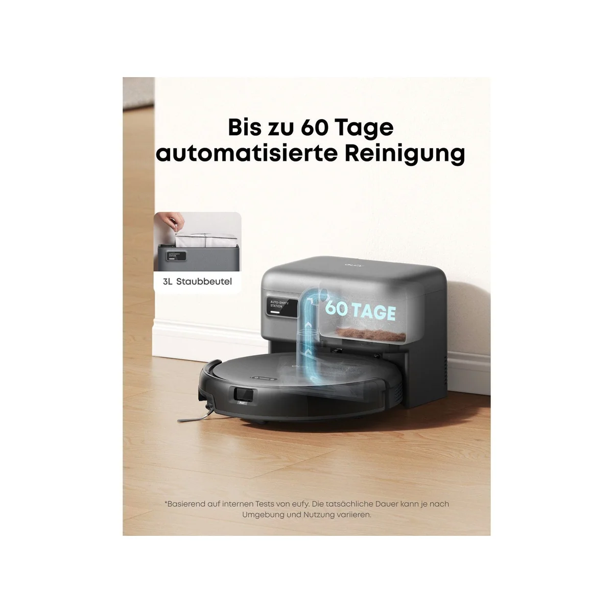 eufy C10 Saugroboter, ultraflaches Design, Teppichreinigung, automatische Entleerung 3