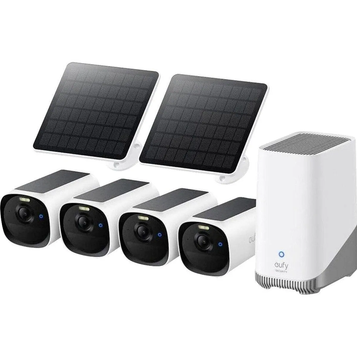 eufy eufyCam E40 4-Cam Kit, kabellos, 2K-QHD, integriertes Solarpanel
