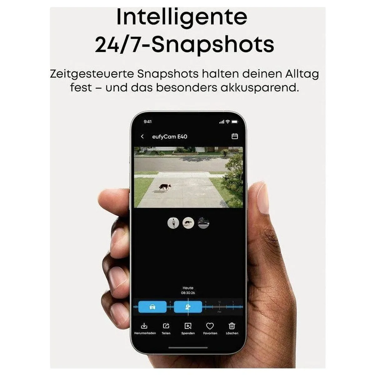 eufy eufyCam E40 4-Cam Kit, kabellos, 2K-QHD, integriertes Solarpanel 3