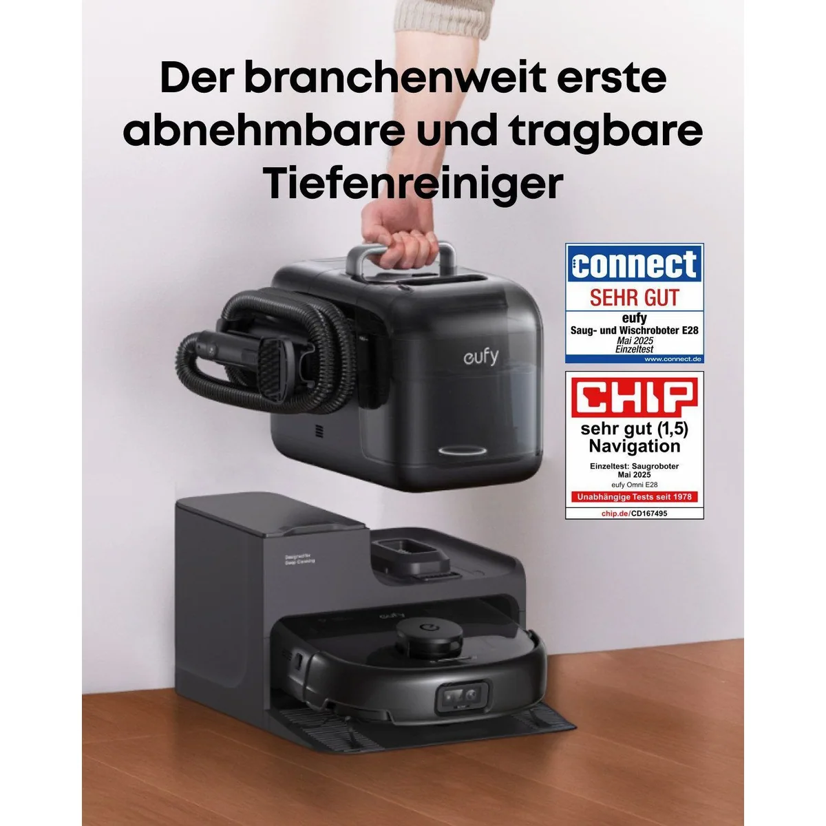 eufy Omni E28 HydroJet Saugroboter, 20.000Pa Saugkraft, Wischfunktion, All-in-One-Station 2
