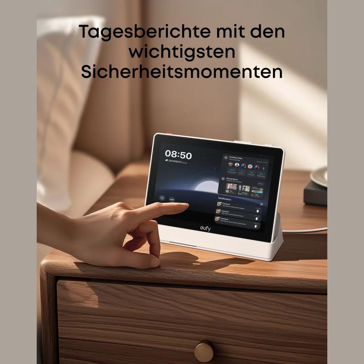 eufy Smart Display 8", Echtzeit-Benachrichtigungen, 4 Live-Streams 4