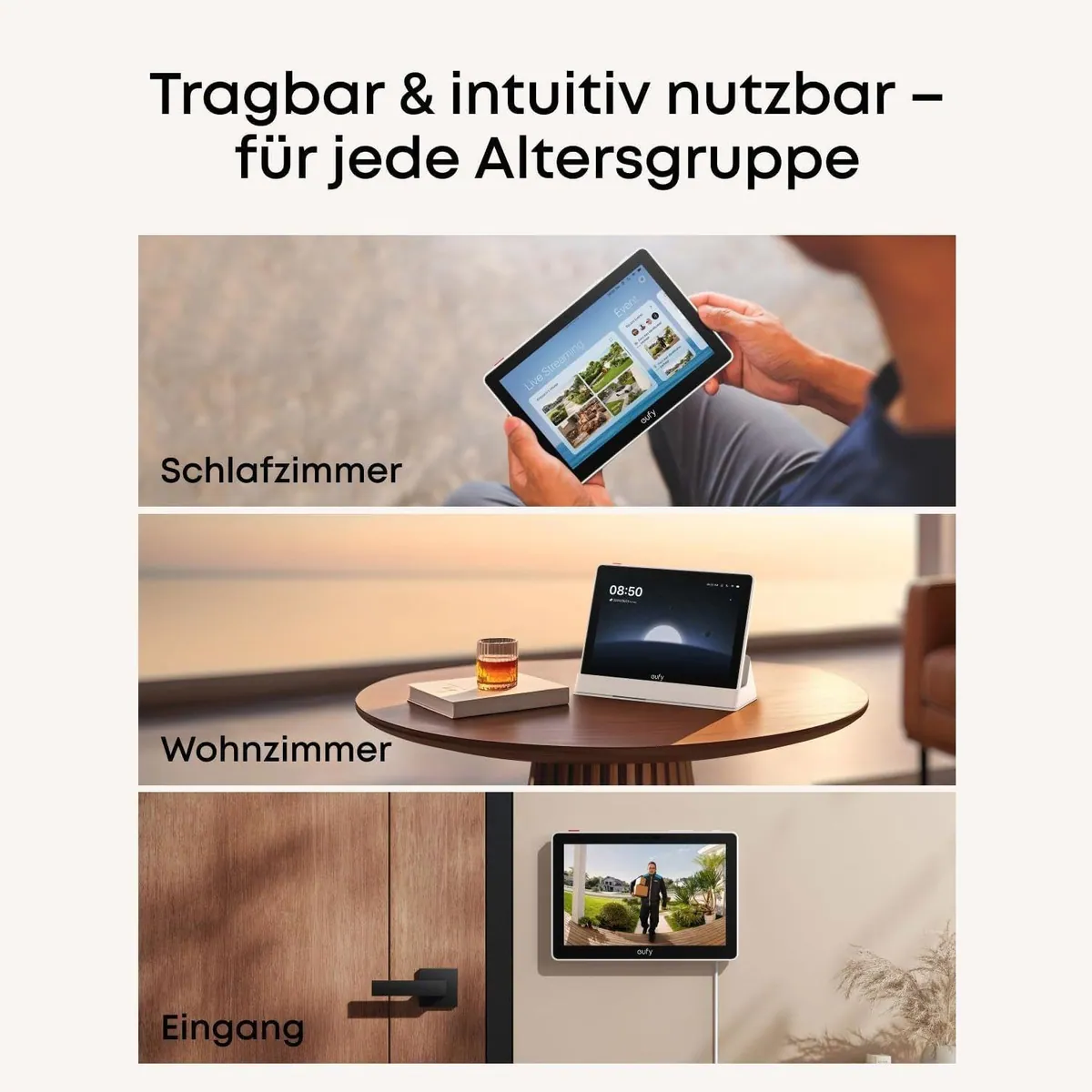 eufy Smart Display 8", Echtzeit-Benachrichtigungen, 4 Live-Streams 5