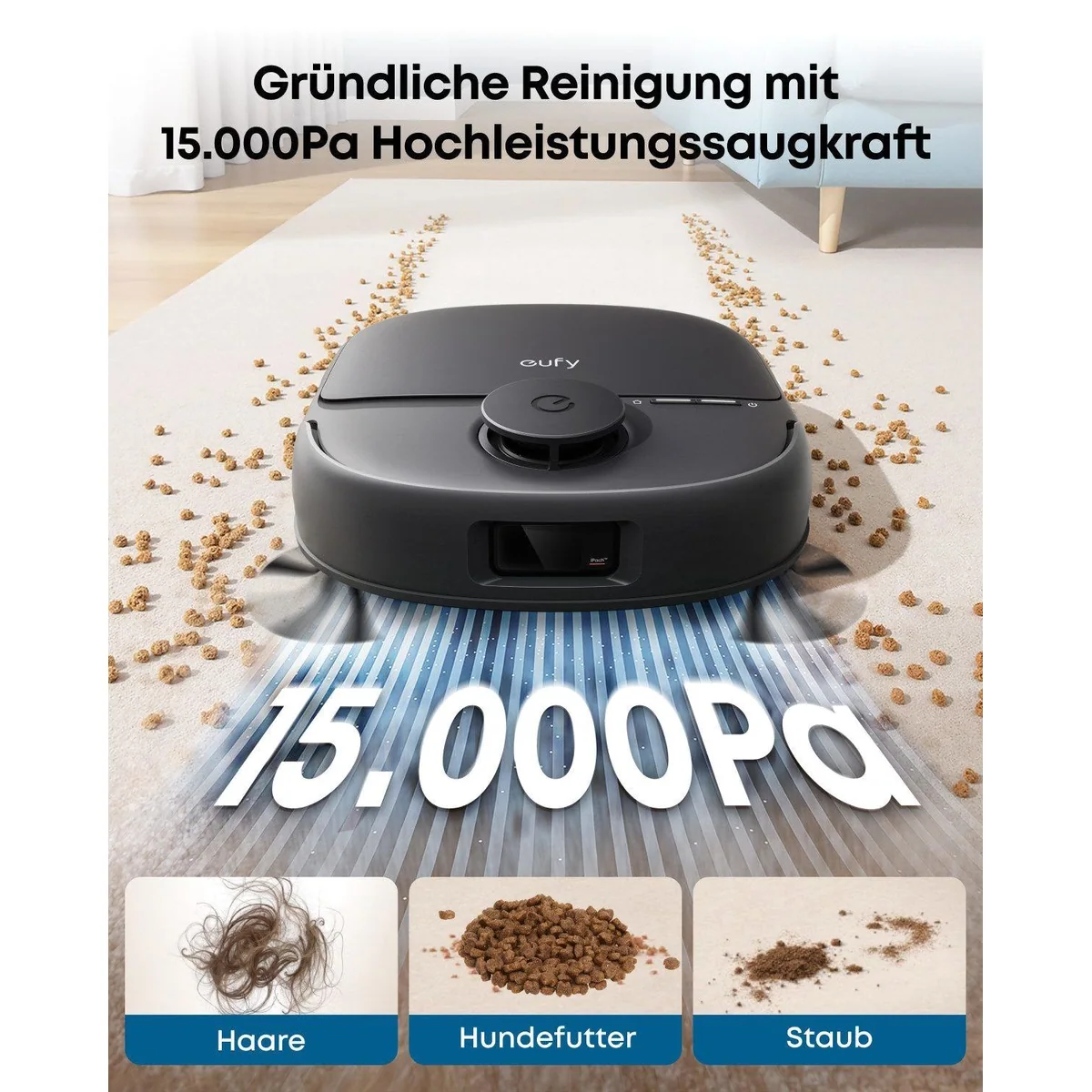 eufy Saugroboter C28, 15000 Pa Turbo-Saugkraft, selbstreinigende Wischrolle 4