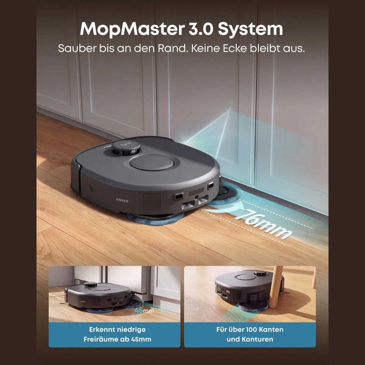 eufy Saugroboter C30 Edge, 35.000 Pa Saugleistung, Wischfunktion, Kantenwischen 4