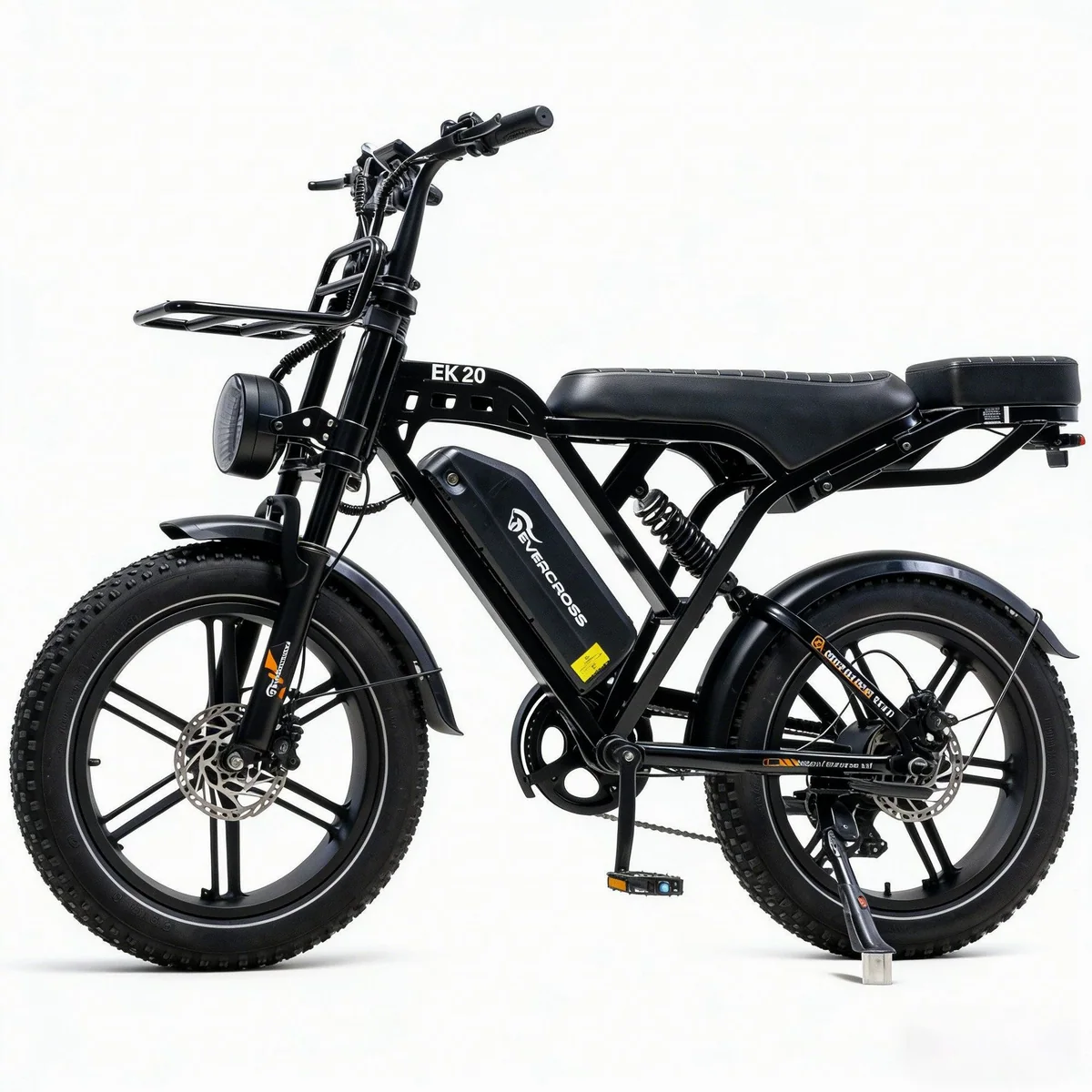EVERCROSS TECH EK20 E-Bike, 20" fette Reifen, 100 km Reichweite, 7-Gang Shimano