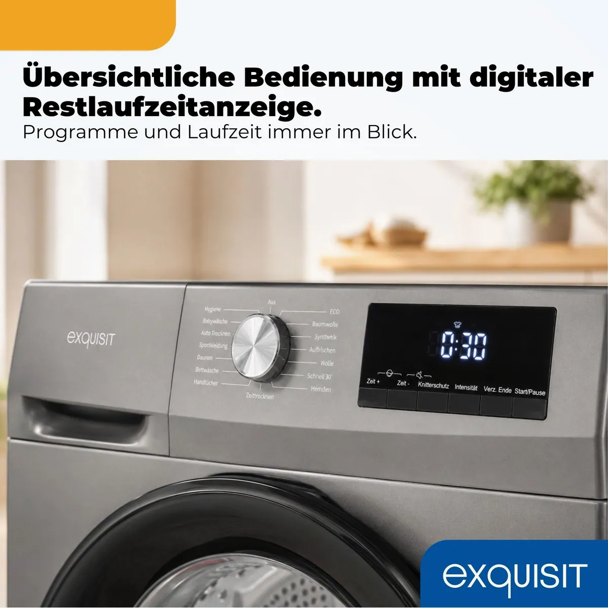 Exquisit TWP703-010D Wärmepumpentrockner, energieeffizient, 7 kg Fassungsvermögen, kompakte Maße 5