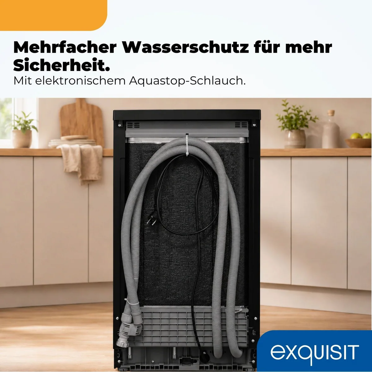Exquisit GSP9310-031C Standgeschirrspüler, 10 Maßgedecke, 7 Programme, AquaStop 4