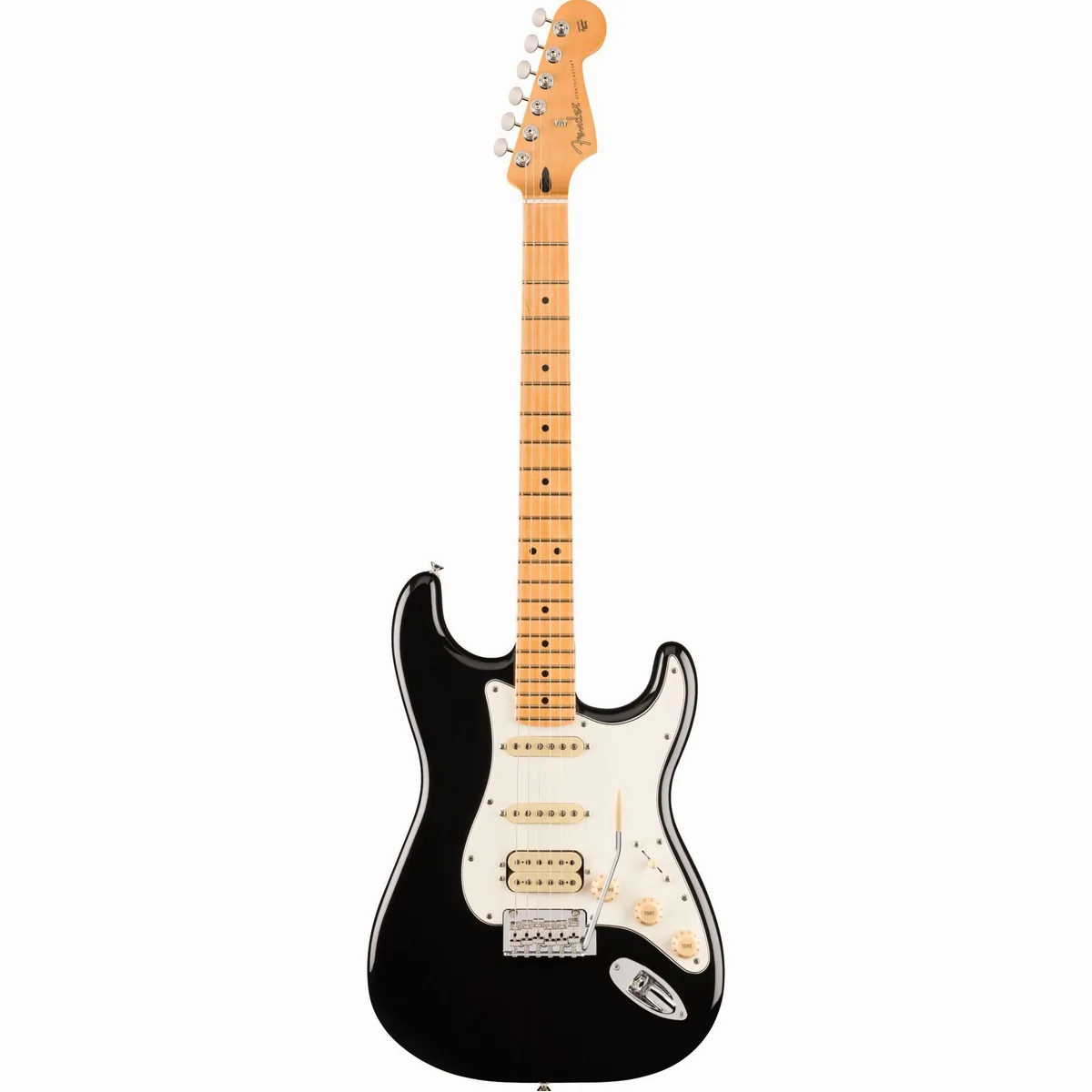 Fender Player II Stratocaster HSS MN Black, Erle Korpus, Ahorn-Hals, Vielseitige Pickup-Bestückung