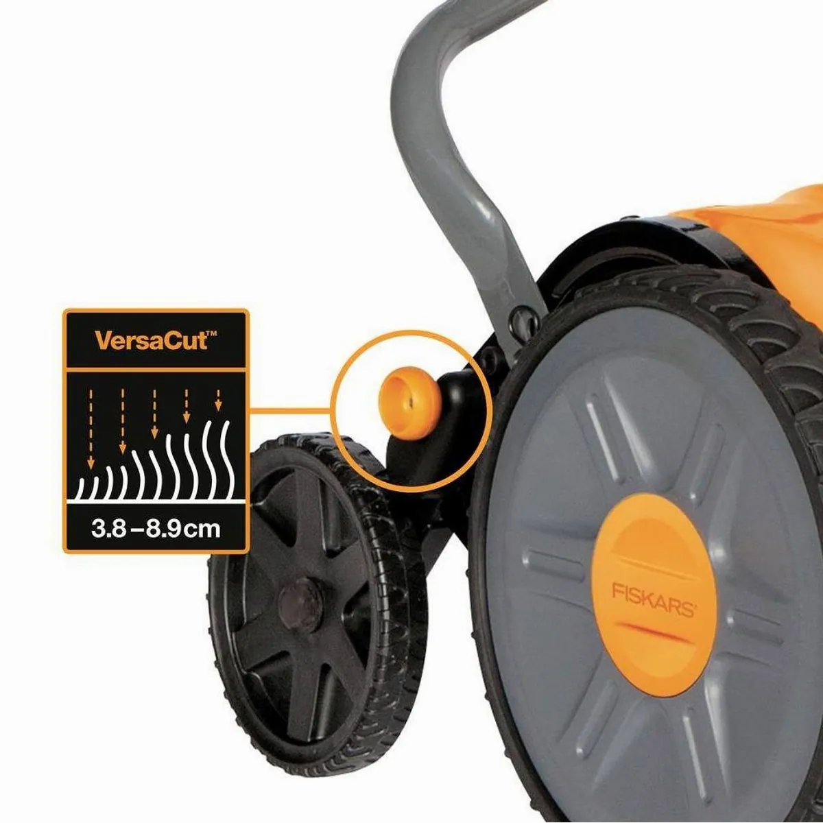 Fiskars Spindelmäher Plus, ergonomischer Griff, schnitthöhenverstellbar — 43 cm Schnittbreite 2