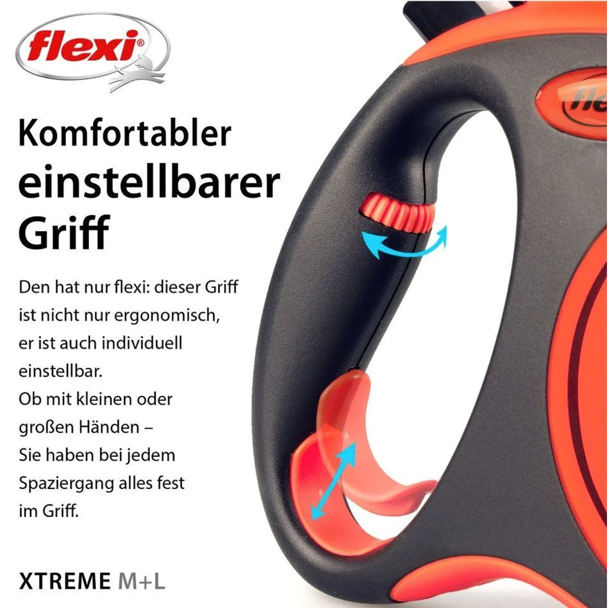 Flexi Xtrem Hundeleine, 5 m Gurt, komfortables Bremssystem, für Hunde bis 35 kg 3