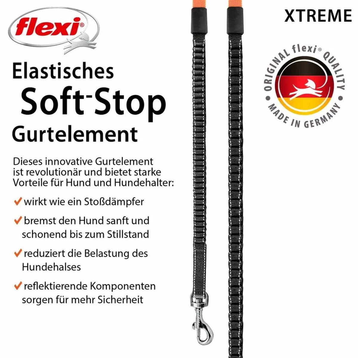 Flexi Xtrem Hundeleine, 5 m Gurt, komfortables Bremssystem, für Hunde bis 35 kg 5