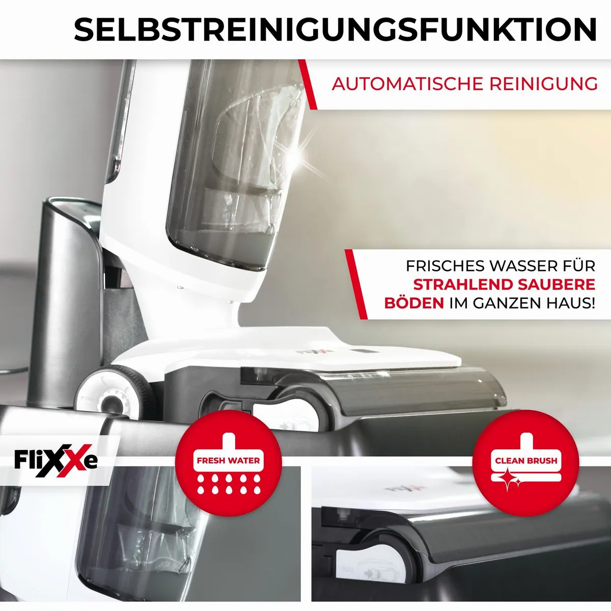 FliXXe 2X2 Squizzle Nass-Trocken-Sauger, kabellos, Kantenreinigung, 150 W 4