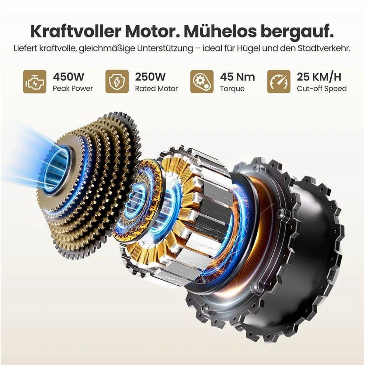 FORIDE E-Bike Roamer 2, herausnehmbarer 561,6 Wh Akku, 7-Gang Shimano, 100 km Reichweite 4