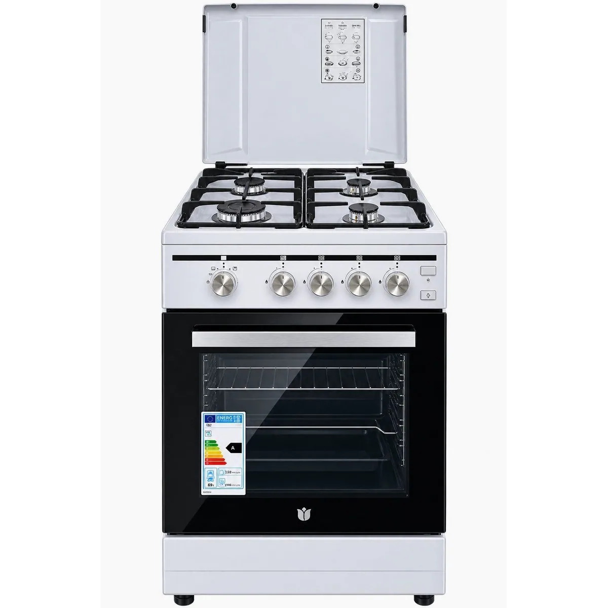 Gasmann SHGG5060SGW Gas-Standherd, 4 Flammen, Gasbackofen, Drehspieß