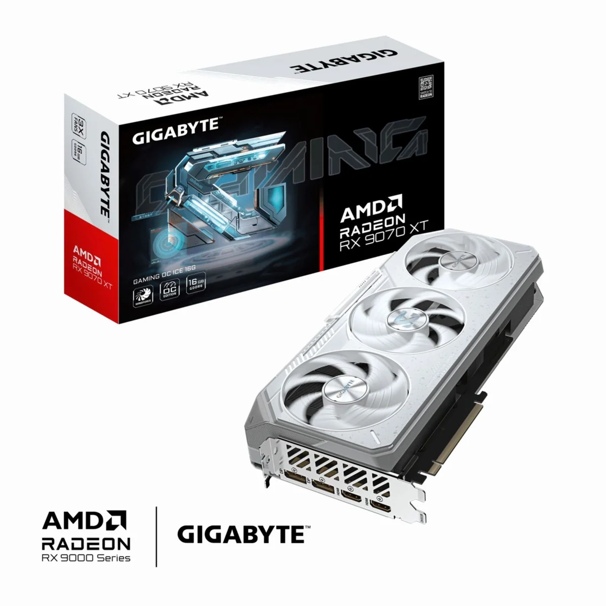 Gigabyte Radeon RX 9070 XT GAMING OC ICE, 16GB GDDR6, hohe Leistung und Kühlung