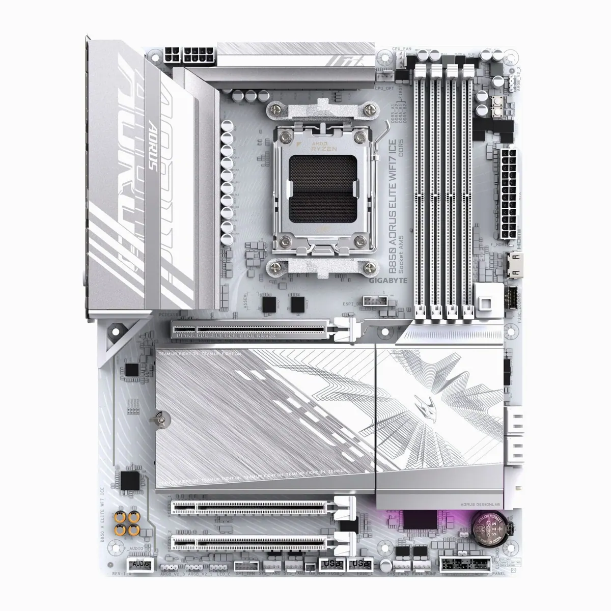 Gigabyte B850 AORUS ELITE WIFI7 ICE Motherboard, Unterstützung für AMD Ryzen 9000, fortschrittliche Kühlung 2