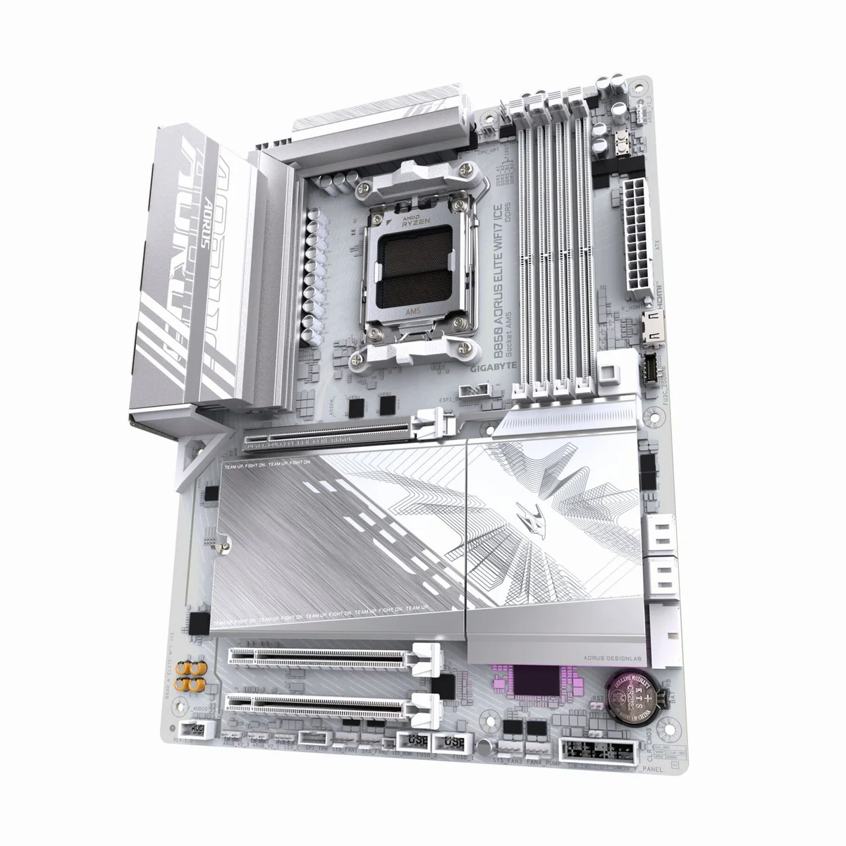 Gigabyte B850 AORUS ELITE WIFI7 ICE Motherboard, Unterstützung für AMD Ryzen 9000, fortschrittliche Kühlung 4