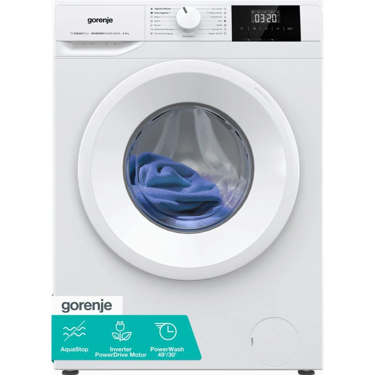 Gorenje Waschmaschine W51G1PS62BP, 6 kg, 1200 U/min, AquaStop, Invertermotor