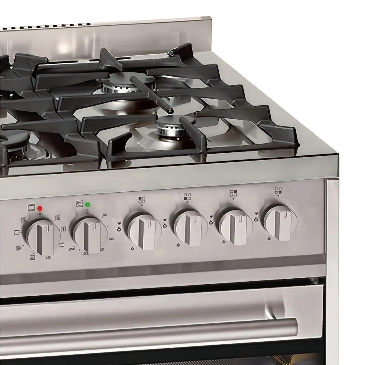 GURARI GCH E 610 X Gas-Elektro-Standherd, 60 cm, Edelstahl, 4 Kw WOK 5