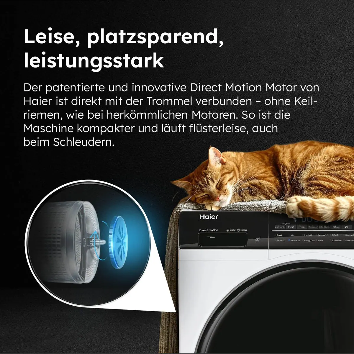 Haier I-PRO 7 PLUS HW90-B14979YU1 Waschmaschine, 9 kg, 1400 U/min, Flüsterleiser Motor 4