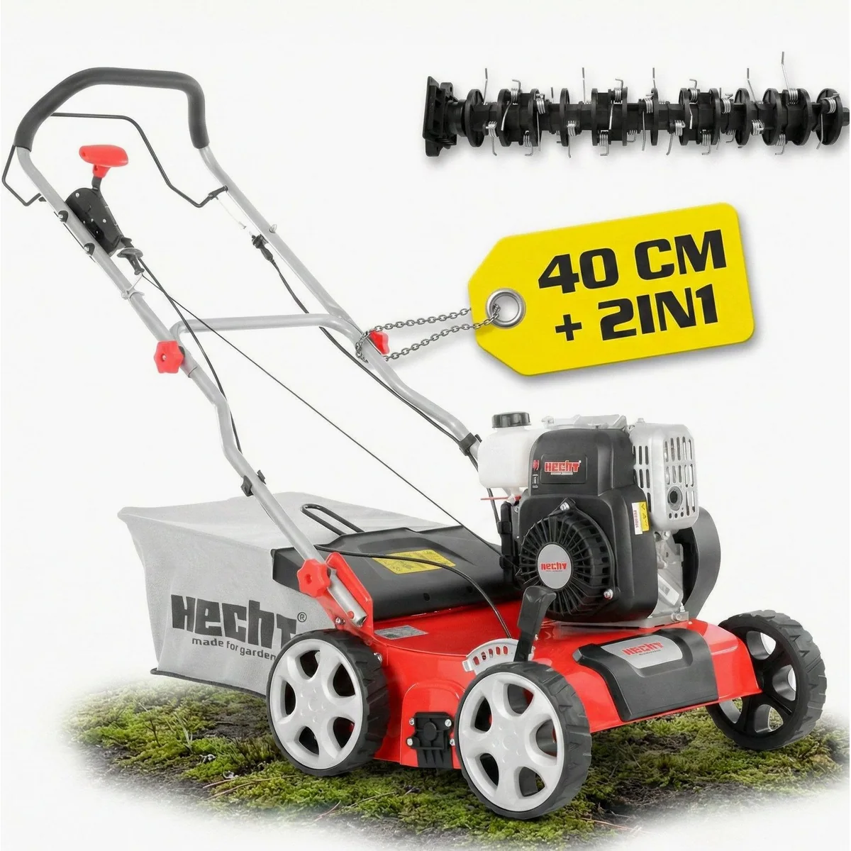 Hecht 5641 Benzin-Vertikutierer, 2in1, 40 cm Arbeitsbreite, 149 cm³ Motor