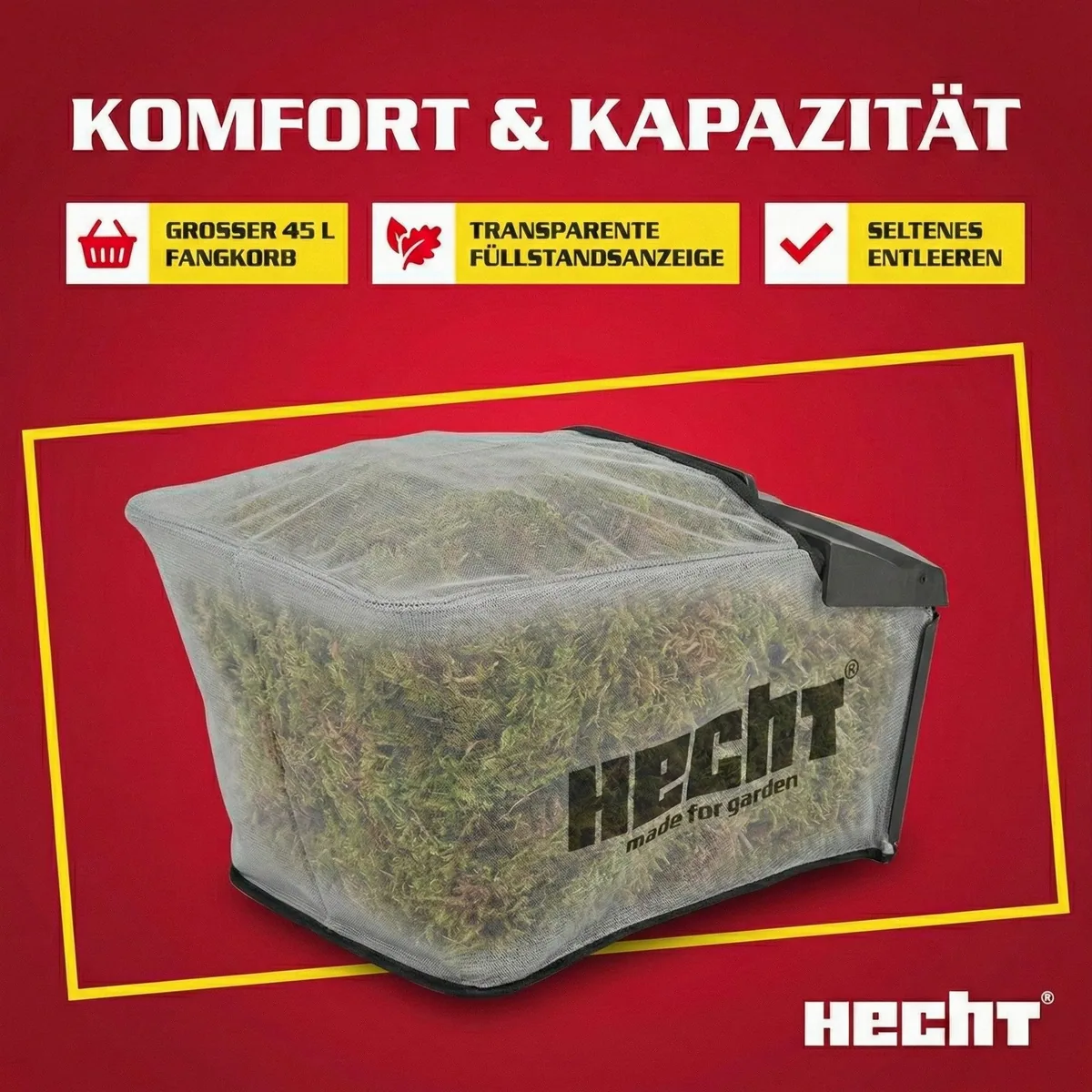 Hecht 5641 Benzin-Vertikutierer, 2in1, 40 cm Arbeitsbreite, 149 cm³ Motor 2