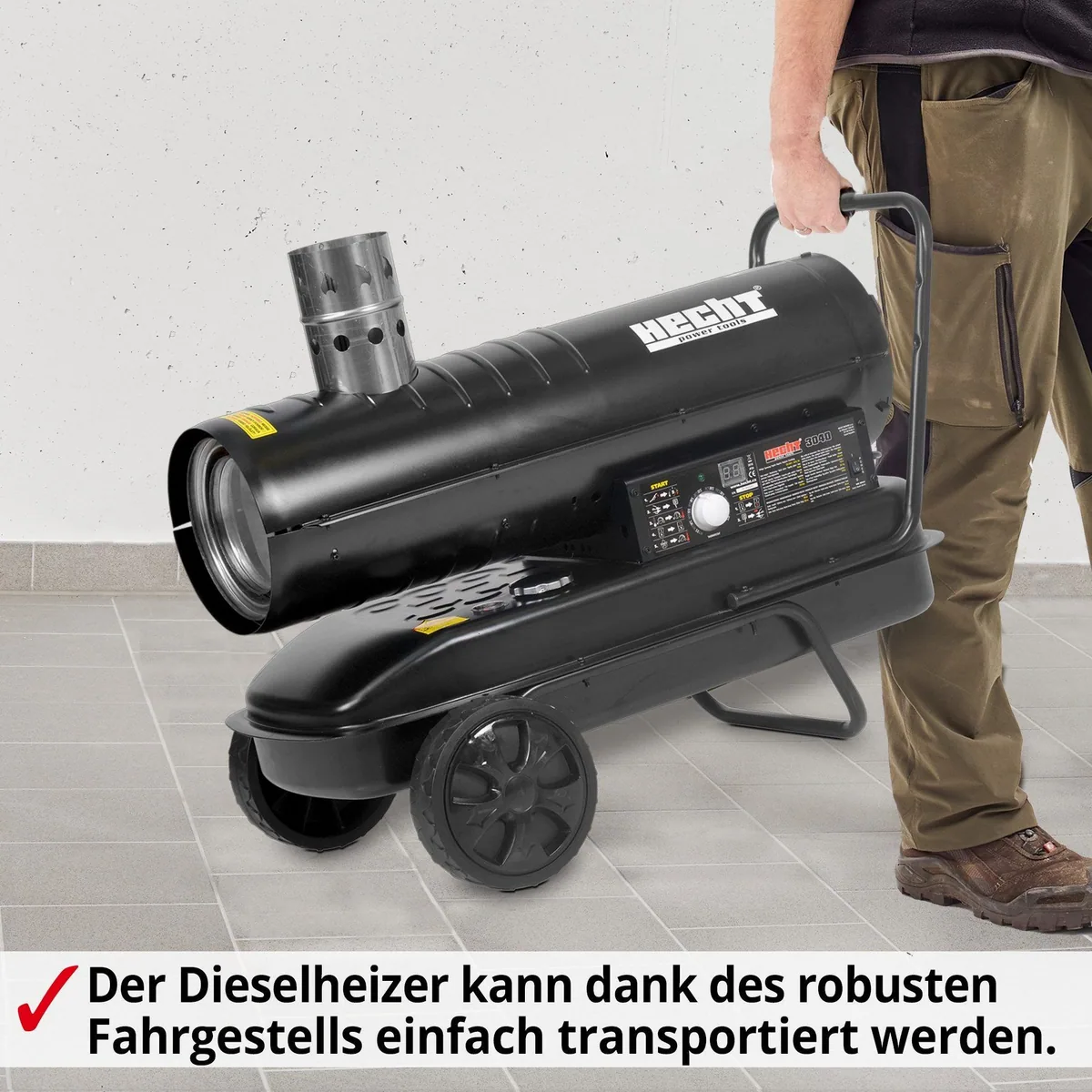 Hecht Heizgerät Heizkanone Diesel 3040, 18 kW Heizleistung, 450 m³/h Luftvolumenstrom, Thermostat 4